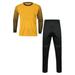 CHICTRY Boys Padded Goalie Shirt Long Sleeve Football Goalkeeper Jersey and Pants Set Soccer Uniform Yellow 13-14