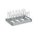 QIIBURR Pot Rack Organizer Expandable Pot Organizer for Cabinet Pot Lid Holder with Adjust Compartment for Kitchen Cabinet Cookware Baking Frying Rack