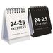 Grandest Birch Small Desk Calendar 18 Month Jan 2024 to June 2025 Twin-Wire Binding Home Office School Portable Desktop Calendar