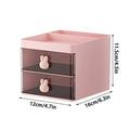 QIIBURR Clear Plastic Storage Drawers Desktop Storage Box Transparent Small Drawer Desk Plastic Mini Storage Box Rabbit Stationery Storage Box Small Plastic Storage Drawers