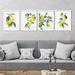 PixonSign Framed Pastel Watercolor Lemon Wall Art Set of 4 Nature Wilderness Wall Prints Botanical Plants Floral Wall DÃ©cor Fresh Fruits Poster Set Modern Art Home Decorative - 12 x16 White