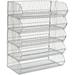 Stackable Wire Storage Bin Rack 48 W x 20 D x 51 H 5 Wire Bins