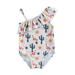 Asashitenel Kids Baby Girls Summer Swimsuit Cattle Floral Print Sleeveless One Shoulder Ruffle Bodysuits Swimwear Bathing Suit