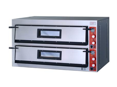 Elektro Pizzaofen Vollschamott Doppelkammer 26,4 kW, bis 500°C für 18 Pizzen 36 cm Image
