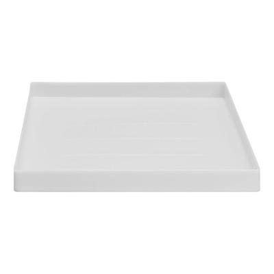 E.L. Mustee 95 DURAPAN 24 1/2" x 2 1/4" Square Thermoplastic Compact Washing Machine Pan with Side Outlet