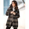 Outdoorjacke CLASSIC BASICS, Damen, Gr. 48, gelb (schwarz, camel, kariert), 70% Polyester, 20% Polyacryl, 4% Baumwolle, 3% Viskose, 3% Polyamid, gemustert, mehrfarbig, Langarm, Jacken