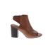 Kenneth Cole REACTION Heels: Brown Solid Shoes - Women's Size 7 1/2 - Open Toe