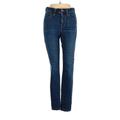 Madewell Jeggings - Mid/Reg Rise Skinny Leg Boyfriend: Blue Bottoms - Women's Size 25 - Dark Wash