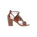 Merona Heels: Brown Print Shoes - Women's Size 10 - Open Toe