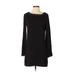 Elizabeth and James Casual Dress - Shift: Black Solid Dresses - Women's Size Small