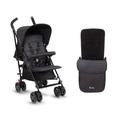 Silver Cross - Pop Pushchair & Footmuff - Foldable Travel Stroller - Buggy - Adjustable Seat - Newborns - 4yrs - Black