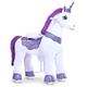 PonyCycle 2023 New Model E Ride On Unicorn Mechanical Walking Unicorn Toy with Brake (Purple/Size 4 for Age 4-8) Toddler Scooter Horse Riding - E413