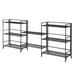 Rebrilliant Edwin 81.5"W Adjustable Folding Metal Shelving Unit Wire/Metal in Black | 32.5 H x 81.5 W x 11.25 D in | Wayfair