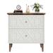 Red Barrel Studio® Mahzun 33.07" Wide 2 -Drawer File Cabinet Wood in White | 32.48 H x 33.07 W x 17.32 D in | Wayfair