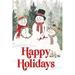 The Holiday Aisle® Jamene Christmas in the Woods Portrait IX-Happy Holidays - Wrapped Canvas Print Canvas in White | 36 H x 24 W x 1.25 D in | Wayfair