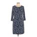 Tommy Hilfiger Casual Dress - Shift: Blue Floral Motif Dresses - Women's Size 6