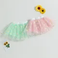 Jupe tutu princesse rose pour filles jolie jupe en tulle imprimée de fleurs taille élastique