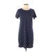 Old Navy Casual Dress - Shift Scoop Neck Short sleeves: Blue Dresses - Women's Size Medium