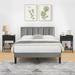 VECELO 3-Pieces Bedroom Sets, Upholstered Bed Frame and Nightstands Set of 2, Dark Grey