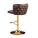 Modern Pu Upholstered Bar Stools with The Whole Back Tufted, for Home Pub and Kitchen Island, Set of 2