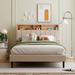 Full Size Platform Bed with Storage Height Adjustable Headboard