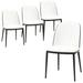 LeisureMod Tule Dining Side Chair with Upholstered Seat Set of 4