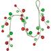 4' x 6" Green and Red Ball Ornament Christmas Garland, Unlit