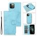 for iPhone 15 Pro Case Phone Case Wallet Card Holder PU Leather Stand Flip Case Wrist Strap Magnetic Closure Shockproof Drop Protective Phone Case Cover for iPhone 15 Pro Lightblue