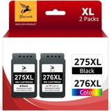 PG-275/CL-276 Ink Cartridge for Canon PG-275/CL-276 Ink Cartridge Black and Color Multi Pack use with Canon PIXMA TS3500 TS3520 TS3522 TR4720 TR4700 Printers(1 Black 1 Color)