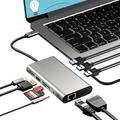 Augper Clearance USB C HUB Dongle 10-in-1 USB C Adapter Docking Station with 4K HDMI VGA Type C PD USB3.0 1080P RJ45 Ethernet SD TF Card Reader 3.5mm AUX Compatible with MacBook Pro Air