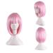 NRUDPQV human hair wigs for women Full Short Synthetic Fashion Hair Wig Natural wig Adult Female Costume Wigs Toupees Pink