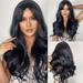 human hair wigs for women 30 Inch Black Side Bangs Long Wavelength Curls Wigs for Everyday Use Adult Female Costume Wigs Toupees Black