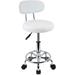 Rolling Swivel Adjustable Heavy Duty Drafting Stool Chair for Salon Medical Office and Home uses with Wheels and Back (White)