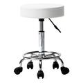 OverPatio Swivel Salon stools Adjustable Height chair with Wheels Spa PU Leather White