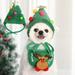 SPRING PARK Pet Green Christmas Tree Shape Hat Santa Cap Adjustable Xmas Tree Headdress Wedding Headgear Cute Head Accessories for Dogs