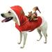WIBACKER Santa Claus Riding on Dog Christmas Costumes Pet Dogs Cat Elk Ear Hoodie Cape Cloak XXL