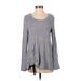 Simply Vera Vera Wang Sweatshirt: Gray Tops - Women's Size Small