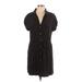 H&M Casual Dress - Shirtdress Collared Short sleeves: Black Print Dresses - Women's Size 10