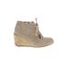 TOMS Wedges: Tan Print Shoes - Women's Size 6 1/2 - Round Toe