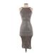 Christian Siriano Casual Dress - Midi Halter Sleeveless: Brown Print Dresses - Women's Size 0