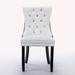 Rosdorf Park Kashaundra Tufted Back Side Chair in White Faux Leather/Wood/Upholstered in Black/Brown | 37.5 H x 19.7 W x 24.4 D in | Wayfair