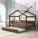 Ynes Full House Beds w/ Trundle by Gracie Oaks Wood in Brown | 65.5 H x 57 W x 79.4 D in | Wayfair FB45A2563F38441ABEBEBCC9B2BD0929