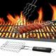 solacol Bbq Skewers Stainless Steel Bbq Barbecue Tools Sausage Barbecue Sausage Barbecue Net Stainless Steel Barbecue Net Outdoor Barbecue Rack Barbecue Clip Stainless Steel Gas Grill