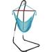 Hanging Rope Hammock Chair Swing With Adjustable Stand - 300-Pound Capacity - Sky Blue