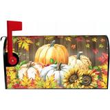 Fall Mailbox Covers Magnetic Standard Size 18 X 21 Retro Sunflower Pumpkin Maple Leaf Mailbox Cover Autumn Thanksgiving Decorations Mailbox Wrap Post Letter Box Covers Decor for Outdoor Home Garden