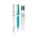 Cross Bailey Light Polished Resin Ballpoint Refillable Pen (White) with Refills Bundle