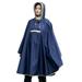 Unisex Rain Poncho Hooded Waterproof Raincoat Jacket for Adults Women Men - navy blue