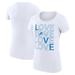Women's G-III 4Her by Carl Banks White Detroit Lions Love Graphic Fitted T-Shirt