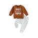 Toddler Baby Baby 2 Piece Halloween Outfits Letter Print Long Sleeve Sweatshirt Pants Set