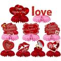 Xinqinghao Home Decoration Valentine s Day Themed Tabletop Decor Set Honeycomb Set Festive Party Decor Set Honeycomb Party Decor Red